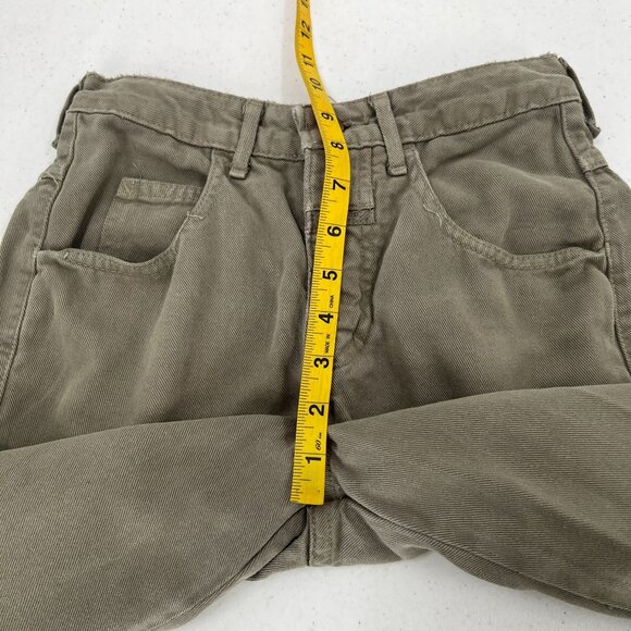 VTG Marithe‎ Francois Girbaud 3/4 High Waist Jeans Olive Green USA Mom - Picture 9 of 15